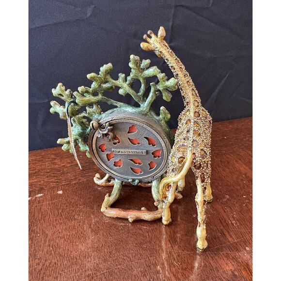 Jay Strongwater Giraffe Round Picture Frame Jungle Collection safari Crystals - Picture 7 of 8